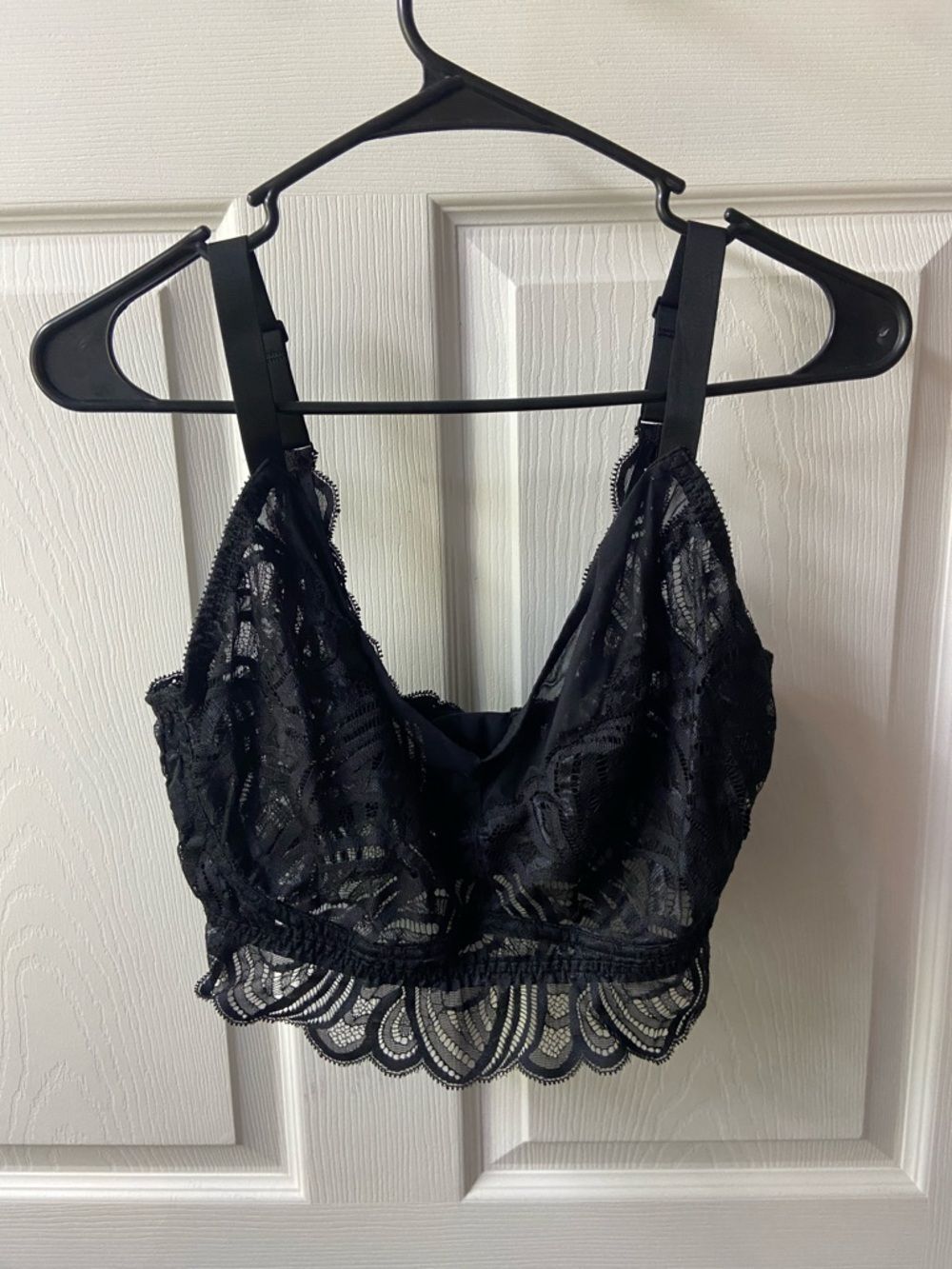 Cosabella Black Lace Bralette with Scalloped Hem